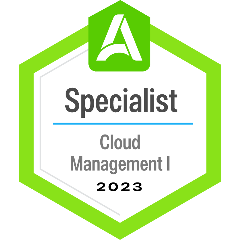 Cloud Management Specialist I Certification Badge