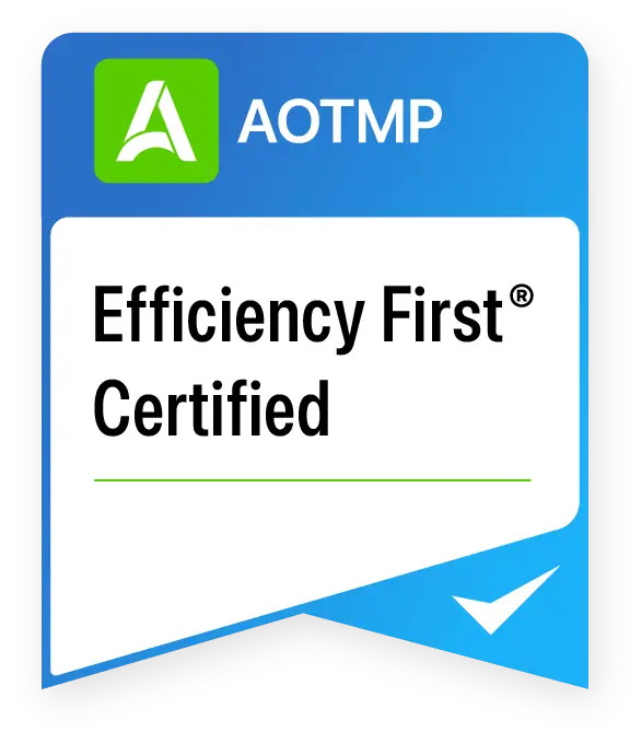 Efficiency First Certified badge graphic.