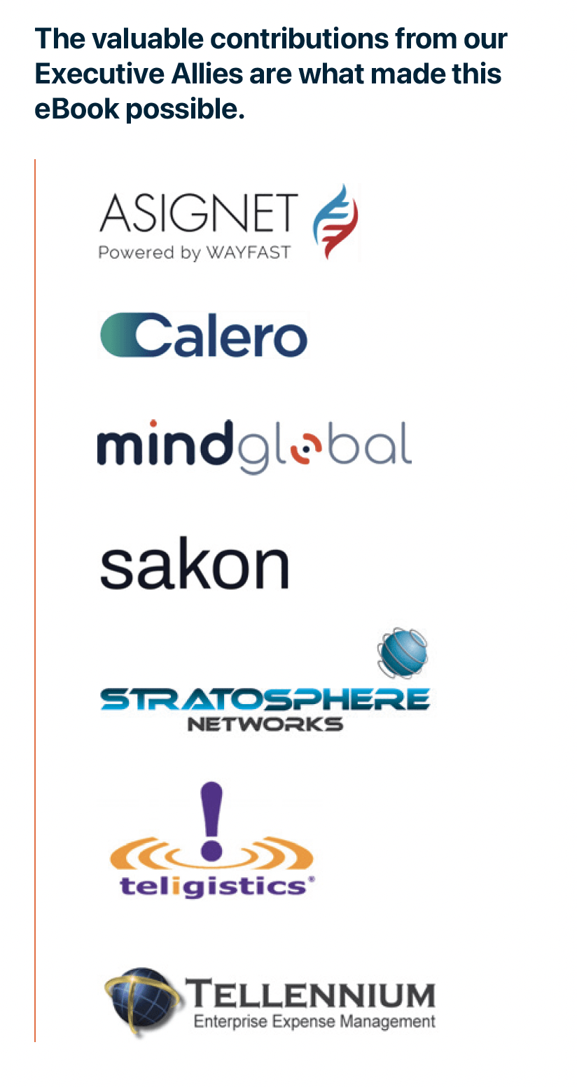 Logos from companies that sponsored the eBook.