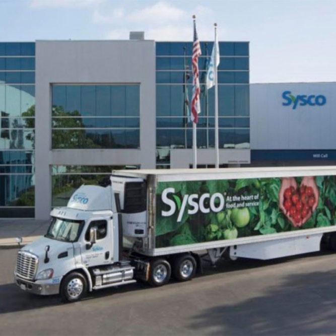 Photo of a Sysco semi truck.