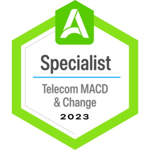 Telecom MACD & Change Management Specialist Certification Badge