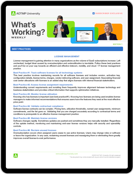 A preview of the 'What's Working Weekly' newsletter displayed on an iPad.